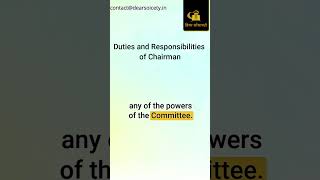 Duties and Responsibilities of Chairman in CoOperative Housing Society werunsocieties society [upl. by Vivie]