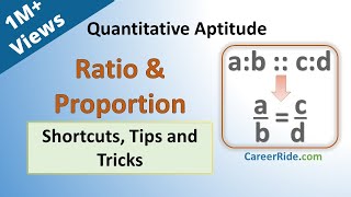 Ratio and Proportion  Shortcuts amp Tricks for Placement Tests Job Interviews amp Exams [upl. by Camala]