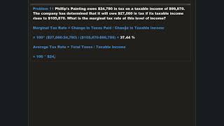 Chapter 02 Problem 11 Marginal and Average Tax Rates [upl. by Gauthier]
