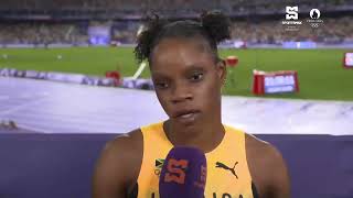 Paris 2024  Jamaicas Tia Clayton post 100m final interview  SportsMax [upl. by Aldon]