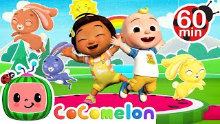 Hop Little Bunnies Song with Nina and JJ  Cocomelon Nursery Rhymes for Kids [upl. by Ahtreb718]