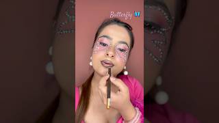 Pinterest inspired butterfly makeup Emoji makeup challenge 🦋 trendingonshorts youtubeshorts [upl. by Kendre]