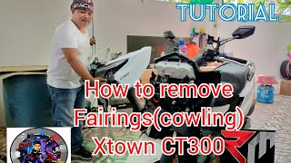 how to remove front fairingscowling kymco XTOWN CT300 [upl. by Olotrab]