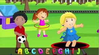 ABC Alphabet Song in HD with Lyrics  Childrens Nursery Rhymes by eFlashApps [upl. by Herculie]