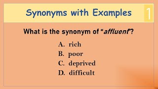 English Vocabulary Practice Test  Synonyms with Examples 1  Test Your English Vocabulary Skills [upl. by Behah255]