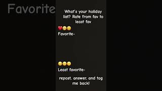 what’s your holiday list holidays fyp viralvideo [upl. by Adnorahc]