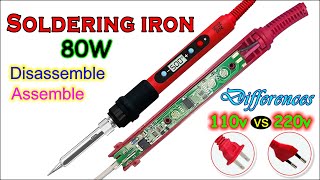 80W Soldering Iron Kit Adjustable Temperature Digital Display  Difference between 110V  220V wd CC [upl. by Marilyn]