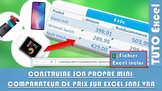 Comment créer un mini comparateur de prix récupérer les prix automatiquement  sur Excel [upl. by Yhtimit]