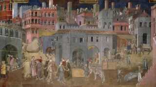 Ambrogio Lorenzetti Palazzo Pubblico frescos Allegory and effect of good and bad government [upl. by Loresz168]