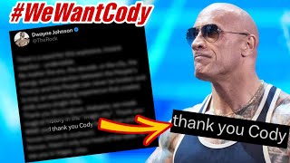 THE ROCK SPEAKS AS WeWantCody TRENDS [upl. by Gnaht]