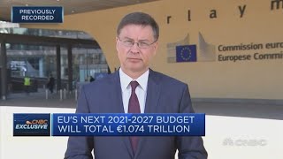 EUs Dombrovskis says recovery package will deliver stronger fiscal cooperation [upl. by Beattie783]