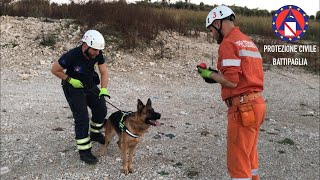 ADDESTRAMENTO UNITÀ CINOFILA  Protezione Civile Battipaglia [upl. by Ecirtnahc837]