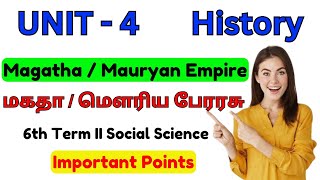 6th Magadha  Mauryan Empire  Harsha Tnpsc Class [upl. by Giamo]