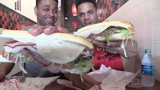 Search of the best sandwich ever  jimmy johns gargantuan sandwich Hodgetwins [upl. by Romano]