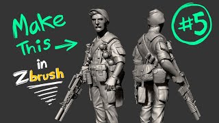 005 Lets Model a SOG Special Ops Soldier in Zbrush Grenades and More Tactical Gear [upl. by Needan]