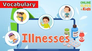 Illnesses  Symptoms  Health Problems  Educational Videos For Kids  Learn English For Kids [upl. by Gelb]