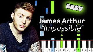 Impossible Piano  How to Play James Arthur Impossible Piano Tutorial Easy [upl. by Egiaf]