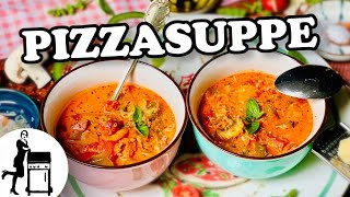 Pizzasuppe Rezept  So klappt die Partysuppe aus den 80ern  Die Frau am Grill [upl. by Aihsotal199]