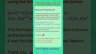 Binomial Theorem Grade12 binomialtheorem definition maths shorts shrawansir [upl. by Elleuqram]