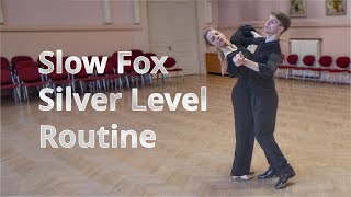 Slow Foxtrot Silver Level Choreography  Reverse Turn Reverse Pivot Change of Direction [upl. by Aynom]