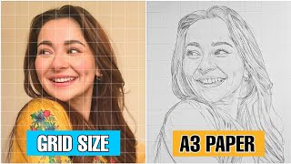 How to make Perfect Grids on A3 Size  Beginners guide for Realistic Drawings [upl. by Arratahs713]