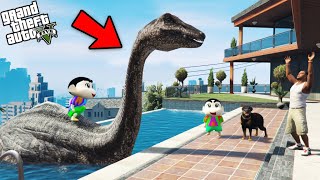 Shinchan And Franklin Saved A Dinosaur in GTA 5 [upl. by Enert]