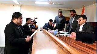 Sajad Lone Files Nomination From Baramulla Constituency [upl. by Aileno]