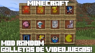 Minecraft MOD RANDOM GALLETAS DE VIDEOJUEGOS Retro Cookies Mod Español [upl. by Atteuqihc723]