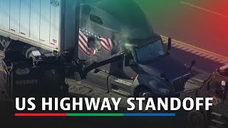 SWAT team in Texas tears open truck to arrest driver during highway standoff [upl. by Hancock]