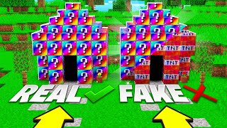 Real Vs FAKE Lucky Blocks TROLL In Minecraft [upl. by Trainer]