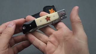 PK110 Super Pocket Knife Russian Folding Blade Finka NKVD KGB [upl. by Petersen]