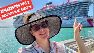 VIRGIN VOYAGES Embarkation Day Tips amp CarryOn Bag Essentials [upl. by Eleira479]