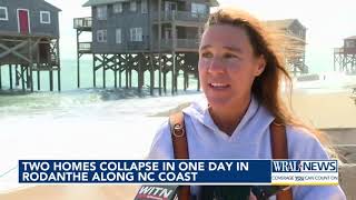 Two Outer Banks homes collapse in ocean on Friday [upl. by Yatnohs]