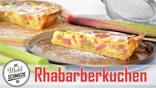 Rhabarberkuchen mit Pudding  Rhabarberkuchen Schritt für Schritt  Premium Rhabarberkuchen [upl. by Ross]