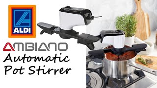 Aldi Specialbuys  Ambiano Automatic Pot Stirrer  Scraping the bottom of the pan with this one [upl. by Xxam529]