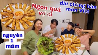 LÀM NGUYÊN MÂM CHẢ NEM RÁN ĐÃI ANH SOO 1 NGÀY BẬN RỘN CỦA MẸ VIỆT Ở HÀN [upl. by Gnen]