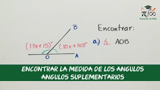 Ángulos suplementarios con ecuaciones lineales  Ejercicio resuelto 2  HD [upl. by Luhar]