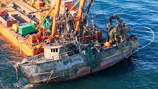 Susan Rose 77FT Fishing Boat LIFTED FROM BOTTOM OF ATLANTIC OCEAN Point Pleasant Beach 111924 [upl. by Monte]