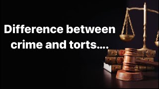 What is the difference between TORT and CRIME  Law of TORTS [upl. by Dunston]