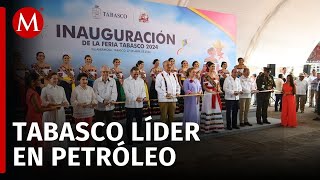 El director de Pemex habla en la inauguración de la feria de Tabasco 2024 [upl. by Gnilhsa527]