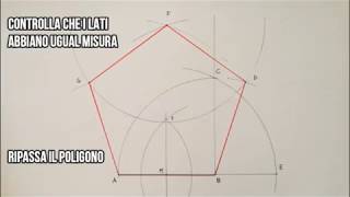 Costruzione pentagono dato il lato [upl. by Atnuahsal]