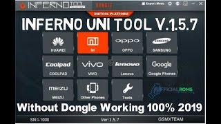 InfernoTool UniTool v157 Without Dongle Version  Working 100 2019 [upl. by Enilarac]