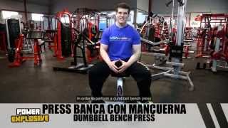 Press Banca con Mancuernas  Dumbbell Bench Press  HSN Guía Ejercicios [upl. by Nerrot]