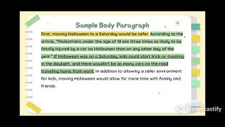 Persuasive Essay Body Paragraphs [upl. by Swec]