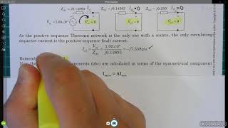 Example 32 Three phase short circuit using sequence networks [upl. by Dnomse]