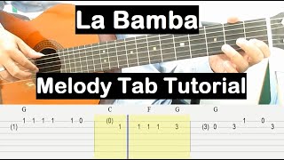 La Bamba Guitar Lesson Melody Tab Tutorial Guitar Lessons for Beginners [upl. by Aihsenad]