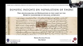 Cosmic Magic 1  M EscolanoPoveda – K Ryholt Demotic Insights on Hephaistion of Thebes [upl. by Zeuqram]