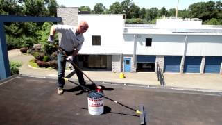 How to Apply Rubberized Roof Coating on flat roof  Karnak 229 AR Elastomeric  black [upl. by Adabel]