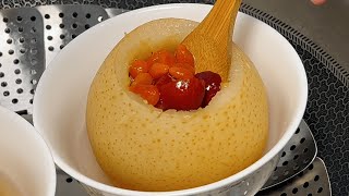 【Multi Sub】冰糖雪梨盅，换季必备神器，润肺爽口，养颜美容！ How To Make Candied Snow Pear Soup [upl. by Dermot603]