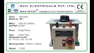 4Amps Variable Transformer Variac dimmer regulator [upl. by Frum]